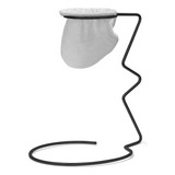 Suporte Mini Coador Café Aramado Zigzag Com Refil Preto