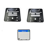 Suporte Moldura Placa Moto Mercosul Cg Titan Fan Bros 2 Pçs
