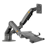 Suporte North Bayou Nb f160 nbh2 De Mesa Para Monitor De 17 Até 34 E Bandeja Para Notebook 17 Preto