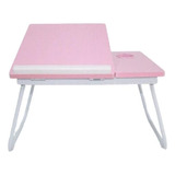 Suporte Notebook Mesa Madeira Multifuncional Ajustavel Rosa