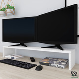 Suporte Notebook Monitor Em Mdf Base Mesa Escritório Branco