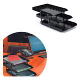 Suporte Organizacional Triplo Movel Preto Waleu
