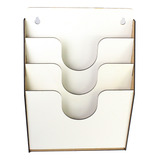 Suporte Organizador Vertical Papel A4 Com 3 Baias Mdf
