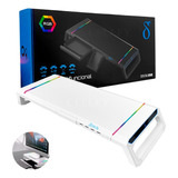 Suporte P/ Monitor Funcional Gamer Hub Usb Led Rgb Flexível