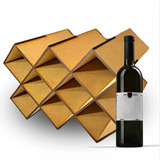Suporte P Até 10 Garrafa De Vinho Mdf Rack Mini Adega