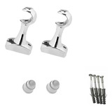 Suporte P Cortina Varão 19mm C Ponteira Cromado Kit Com 2