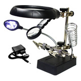 Suporte P Ferro Solda Lupa Led Articulável Com Garras
