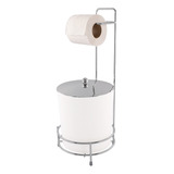 Suporte Papel Higiênico Com Cesto De Lixo Acoplado 5 Litros Cor Branco
