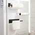 Suporte Papel Toalha Aço Multiuso Parede Com Adesivo Cozinha Cor Preto
