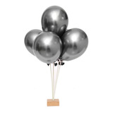 Suporte Para Balão Bexiga De Chão 5 Hastes Base Madeira
