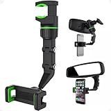 Suporte Para Celular Veicular Multifuncional Retrovisor Universal Ajustável Rotação 360 Graus Compatível Com Todos Os Modelos De Celulares E Veículos