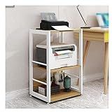 Suporte Para Impressora Mesa De Impressora Suporte Para Impressora De Madeira De 3 Camadas Estrutura De Metal Estante Para Impressora De Chão Prateleira Para Máquina De Fax Scanner De Escritório Supor