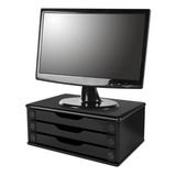 Suporte Para Monitor 3 Gavetas Preto Souza 1015687