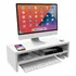 Suporte Para Monitor 53cm Mdf Duplo Notebook Tv Home Mesa Cor Branco