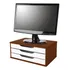 Suporte Para Monitor Pc 3 Gavetas Cor Tabaco E Branco Souza
