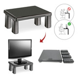 Suporte Para Monitor Quadrado Níveis De Altura Multilaser Cor Preto