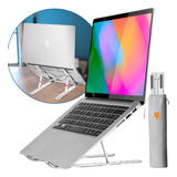 Suporte Para Notebook Articulado De Aluminio Dobrável Ergonomico Cor Prateado Kaizu