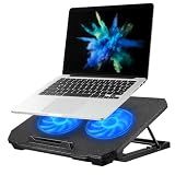 Suporte Para Notebook Com Cooler Duplo Silencioso Com 8 Níveis De Ajuste Ergonômico- Saída USB Adicional E Iluminação Interna Base Para Notebook De Até 17 Polegadas