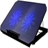 Suporte Para Notebook Com Cooler Duplo Silencioso Com 8 Níveis De Ajuste Ergonômico Saída USB Adicional E Iluminação Interna Base Para Notebook De Até 17 Polegadas