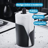 Suporte Para Rolo Papel Toalha Mesa Cozinha Vertical Cor Preto