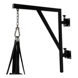Suporte Para Saco De Boxe Articulado 180  De Parede Cor Preto