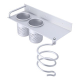 Suporte Para Secador De Cabelo E 2 Porta escovas De Dentes E