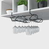 Suporte Para Taças De Vinho Encaixe Armário Prateleira Black