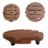 Suporte Para Vaso De Planta Redondo Com Rodinhas 36 Cm