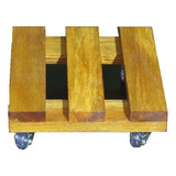 Suporte Para Vasos Planta Madeira Com Rodizios Gel 30x30