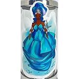 Suporte Para Vela 7 Dias 18 Cm Iemanjá Negra Vidro Alumínio