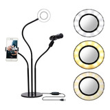 Suporte Pedestal P  Microfone   Ring Light   Suporte Celular