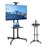 Suporte Pedestal Para Tv De 32 A 65 Com Bandeja E Rodinhas