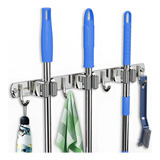 Suporte Pendurar Vassoura Inox Porta Mop Rodo Pá Organizador 7 Acessórios Vassoureiro Parede Pendurador De Vassouras Aço Inox Lumai