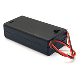 Suporte Porta 2 Pilhas Aa Com Tampa E Chave Liga desliga