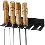 Suporte Porta 6 Espetos De Churrasco 26cm Fixação Na Parede Preto Schmitt