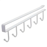 Suporte Porta 6 Xícaras Canecas Organizador Prateleira Cor Branco