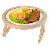 Suporte Porta Copos Apoio Braço De Sofá Bandeja Bambu 25cm
