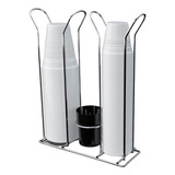 Suporte Porta Copos Descartáveis 80 200ml Organizador Com Porta Colherzinha