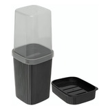 Suporte Porta Escova De Dente Pasta Saboneteira Pia Banheiro