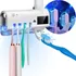 Suporte Porta Escova Dentes Dipenser Pasta Esterelizador Uv Bargas