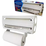 Suporte Porta Rolo Papel Toalha Aluminio E Pvc 3x1 Luxrol