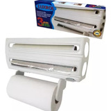 Suporte Porta Rolo Papel Toalha Aluminio E Pvc 3x1 Luxrol
