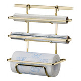 Suporte Porta Rolo Papel Toalha Para Barra Cozinha Dourado F