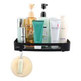 Suporte Porta Shampoo Sabonete Retangular Em Inox Banheiro Lumai Cor Preto