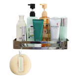 Suporte Porta Shampoo Sabonete Retangular Em Inox Banheiro