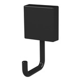 Suporte Porta Toalha Gancho Cabide Aço Preto Future