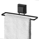 Suporte Porta Toalha Rosto Banheiro Lavabo Com Ventosa Preto