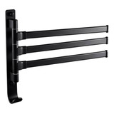 Suporte Porta Toalha Triplo Rotação 180 Graus Cor Preto
