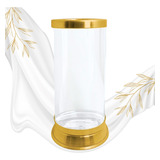 Suporte Porta Vela Dourado 7 Dias De Vidro Copo Aluminio