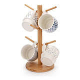 Suporte Porta Xícara E Caneca De Café Chá De Bambu Vertical